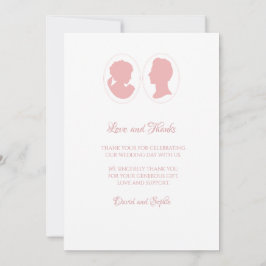 Tarjeta De Agradecimiento Boda de Cameo Rosa de Regencia Clásica