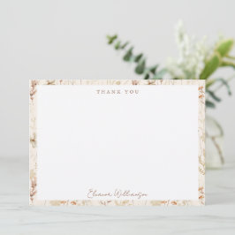 Tarjeta De Agradecimiento Boda de Campo Bohemio Rústico Flores Floral