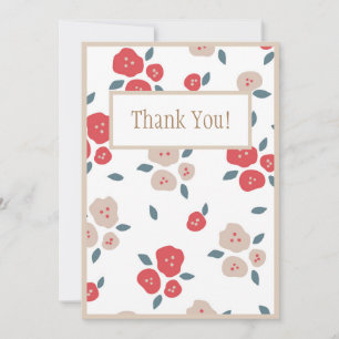Tarjeta De Agradecimiento Boda de campo floral Red Tan