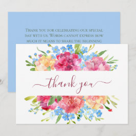Tarjeta De Agradecimiento Boda de Carnations y Forget Me Nots