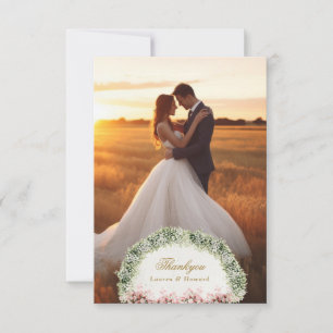 Tarjeta De Agradecimiento boda de castillo con jardín floral francés