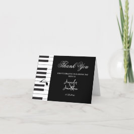 Tarjeta De Agradecimiento Boda de Cayos de piano de músicos creativos