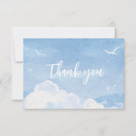Tarjeta De Agradecimiento Boda de cielo azul claro Gracias Cartas
