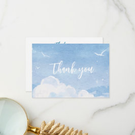 Tarjeta De Agradecimiento Boda de cielo azul claro Gracias Cartas