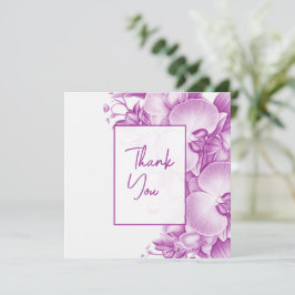 Tarjeta De Agradecimiento Boda de ciruelas y orquídeas blancas