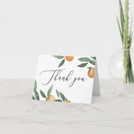 Tarjeta De Agradecimiento Boda de cítrico de jardín. Script de verano toscan