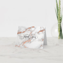 Tarjeta De Agradecimiento Boda de cobre y mármol Audaz Elegancia