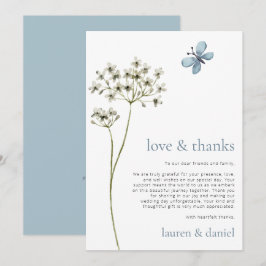 Tarjeta De Agradecimiento Boda de código QR de la mariposa silvestre minimal