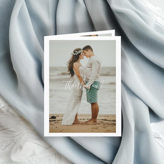 Tarjeta De Agradecimiento Boda de código QR manuscrito Gracias 3 fotos (Subido por el creador)