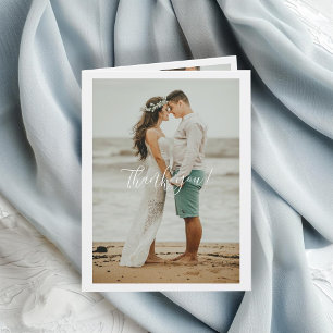 Tarjeta De Agradecimiento Boda de código QR manuscrito Gracias 3 fotos