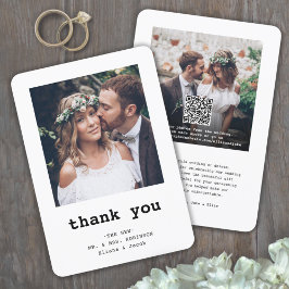 Tarjeta De Agradecimiento Boda de código QR Página web de fotografía de máqu