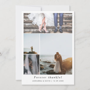 Tarjeta De Agradecimiento Boda de Colage de Fotos de Pareja Siempre Agradeci