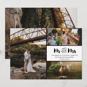 Tarjeta De Agradecimiento Boda de Colaje de Fotos Gracias Sr y Sra
