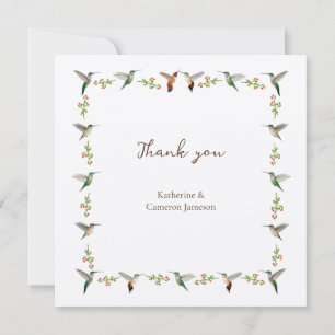 Tarjeta De Agradecimiento Boda de Colibrí