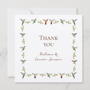 Tarjeta De Agradecimiento Boda de Colibrí