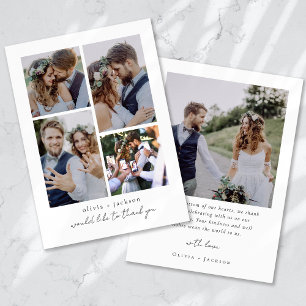 Tarjeta De Agradecimiento Boda de collage de fotos
