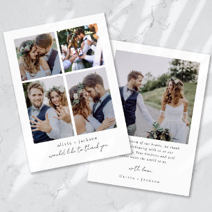 Tarjeta De Agradecimiento Boda de collage de fotos