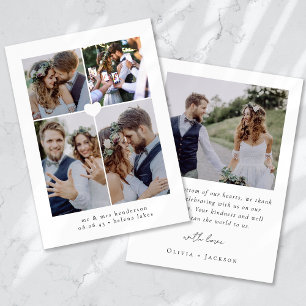 Tarjeta De Agradecimiento Boda de collage de fotos