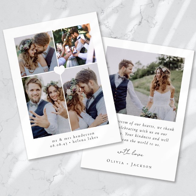 Tarjeta De Agradecimiento Boda de collage de fotos (Subido por el creador)