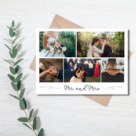 Tarjeta De Agradecimiento Boda de Collage de fotos moderno Gracias