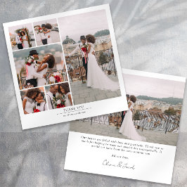 Tarjeta De Agradecimiento Boda de Collages de fotos múltiples simple y moder