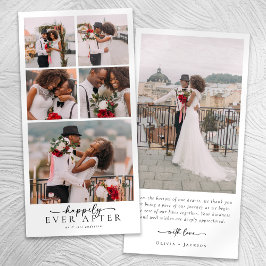 Tarjeta De Agradecimiento Boda de Collages de fotos múltiples simple y moder