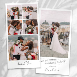 Tarjeta De Agradecimiento Boda de Collages de fotos múltiples simple y moder
