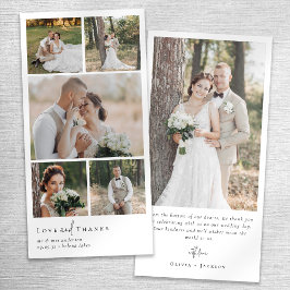 Tarjeta De Agradecimiento Boda de Collages de fotos múltiples simple y moder