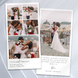 Tarjeta De Agradecimiento Boda de Collages de fotos múltiples simple y moder