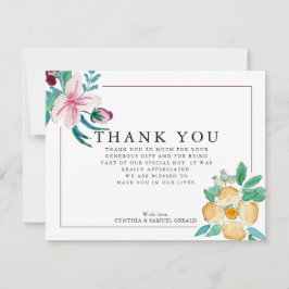 Tarjeta De Agradecimiento Boda de color acuático moderno gracias