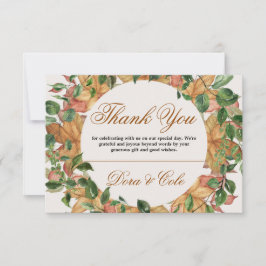 Tarjeta De Agradecimiento Boda de color de agua del Naranja rústico de otoño