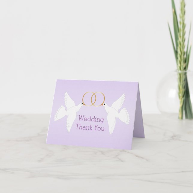 Tarjeta De Agradecimiento Boda de color Lilac (Anverso)