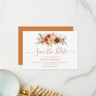 Tarjeta De Agradecimiento Boda de Colores de Otoño Guardar la Fecha