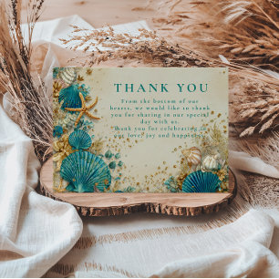 Tarjeta De Agradecimiento Boda de conchas marinas inspirada en el océano