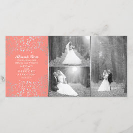 Tarjeta De Agradecimiento Boda de coral de aliento del bebé de plata