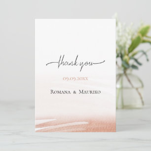 Tarjeta De Agradecimiento Boda de Coral Terracota Elegante