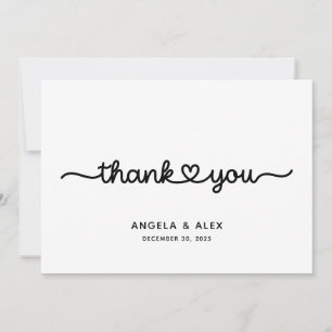 Tarjeta De Agradecimiento Boda de corazón lindo