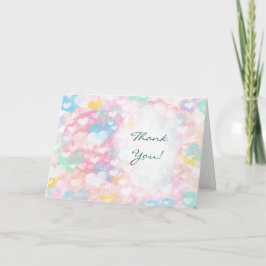 Tarjeta De Agradecimiento Boda de Corazones de Color de Agua Pastel Gracias