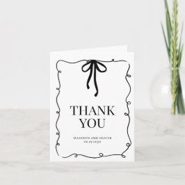 Tarjeta De Agradecimiento Boda de corbata negra caprichosa