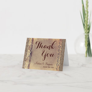 Tarjeta De Agradecimiento Boda de cosecha rústica rural gracias a las tarjet