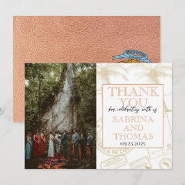 Tarjeta De Agradecimiento Boda de Costa Rica, gracias