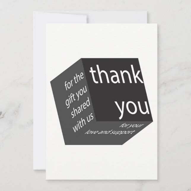 Tarjeta De Agradecimiento Boda de cubo geométrico de alta tecnología (Anverso)