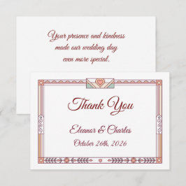 Tarjeta De Agradecimiento Boda de Cuento de Hadas Art Déco