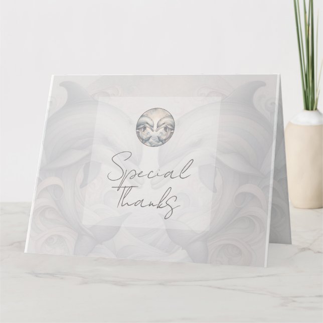 Tarjeta De Agradecimiento Boda de delfín Whimsy moderno (Anverso)