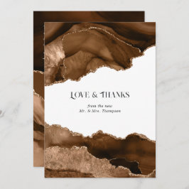 Tarjeta De Agradecimiento Boda de desert Gold Agate