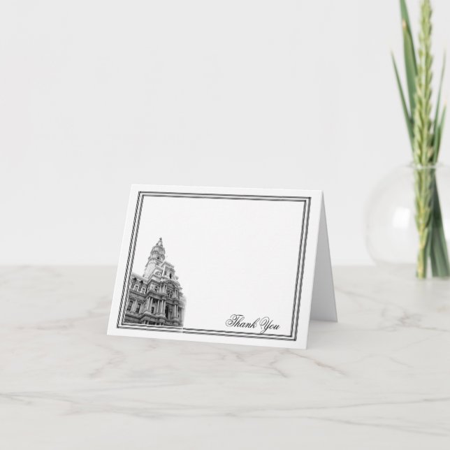 Tarjeta De Agradecimiento Boda de Destino de Filadelfia Gracias (Anverso)