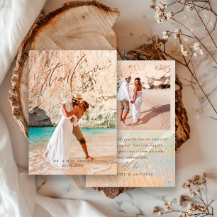 Tarjeta De Agradecimiento Boda de Destino de Playa Boho Chic Foto