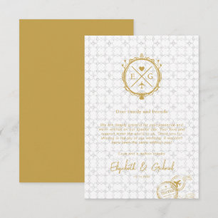 Tarjeta De Agradecimiento Boda de Destino de Viaje Oro
