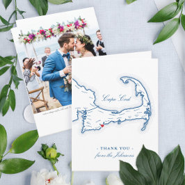Tarjeta De Agradecimiento Boda de destino elegante de Cape Cod