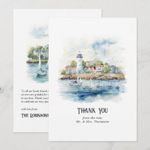 Tarjeta De Agradecimiento Boda de destino en Newport, Rhode Island